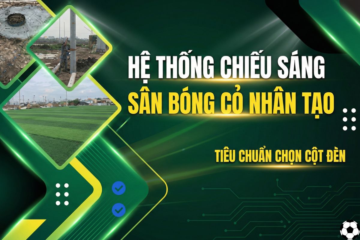 Hệ Thống Chiếu Sáng Sân Bóng Cỏ Nhân Tạo – Tiêu Chuẩn & Lựa Chọn
