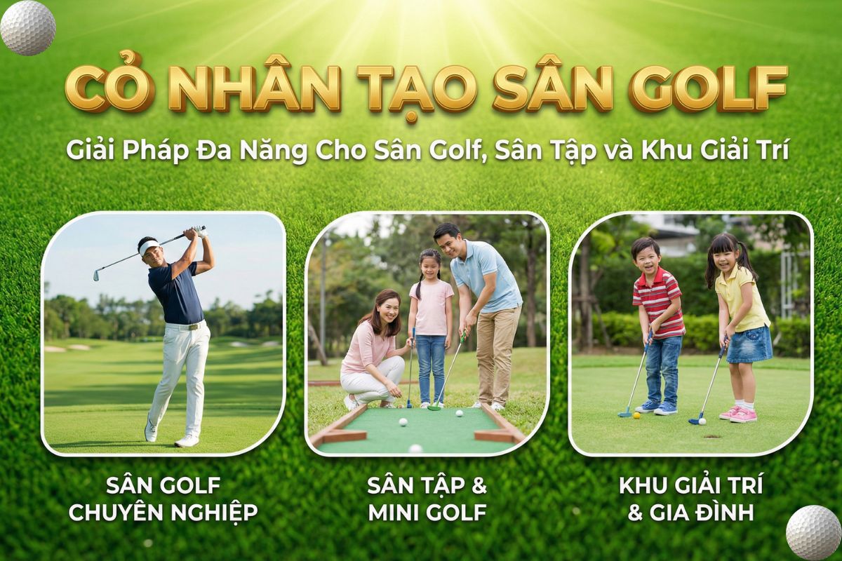 Cỏ Nhân Tạo Sân Golf – Giải Pháp Đa Năng Cho Sân Golf, Sân Tập và Khu Giải Trí