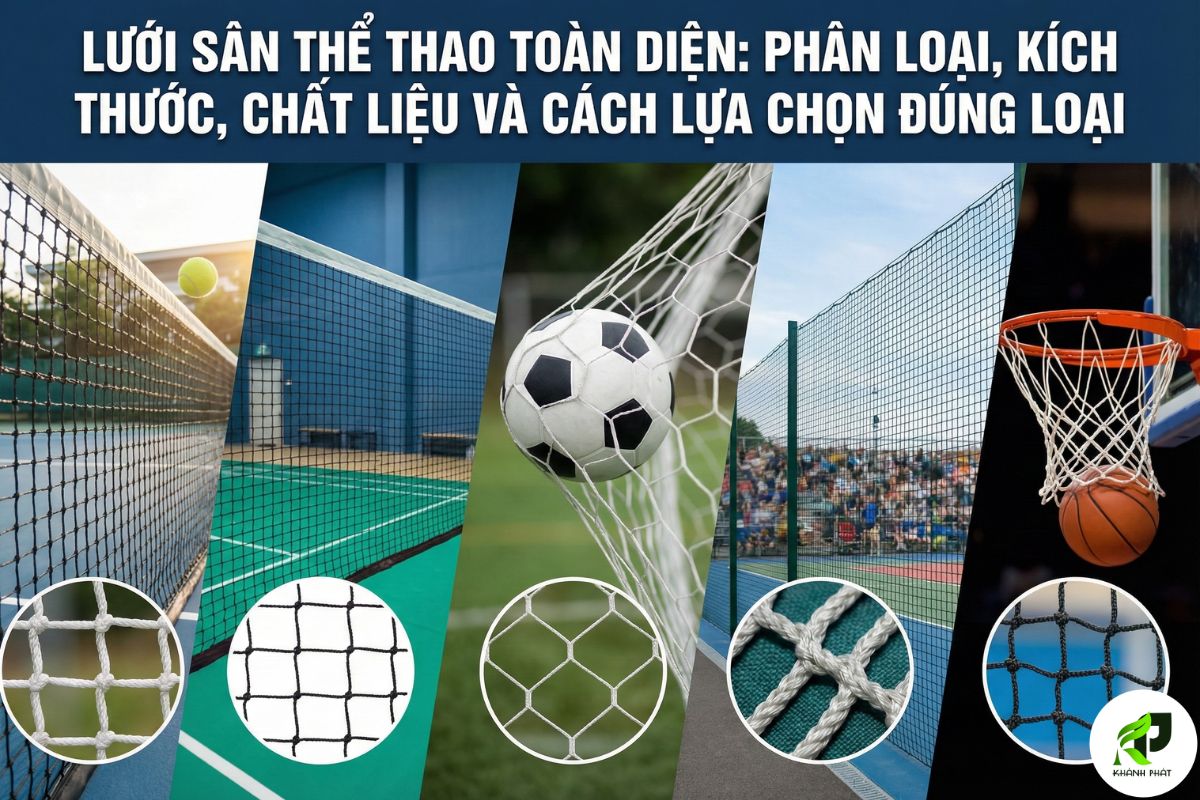 Lưới sân thể thao toàn diện: Phân loại, kích thước, chất liệu và cách lựa chọn đúng loại