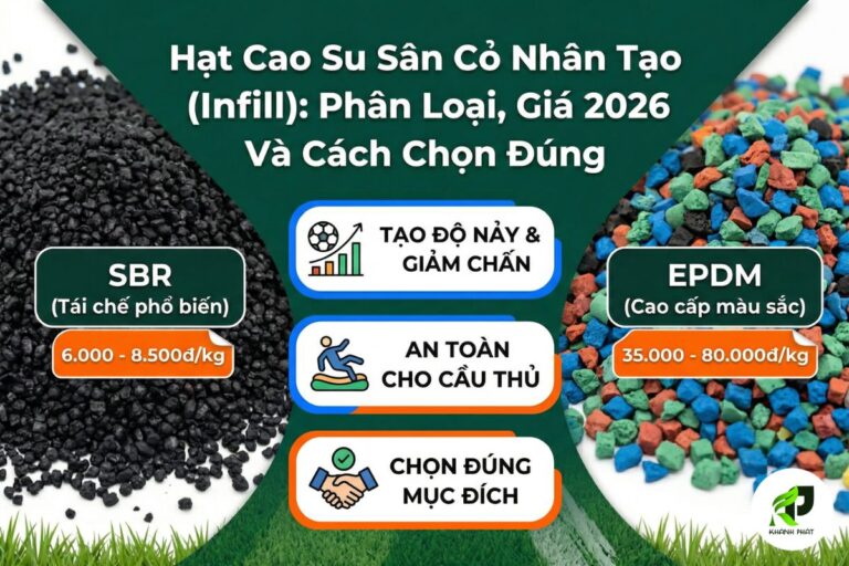 Hạt Cao Su Sân Cỏ Nhân Tạo (Infill): Phân Loại, Giá 2026 Và Cách Chọn Đúng