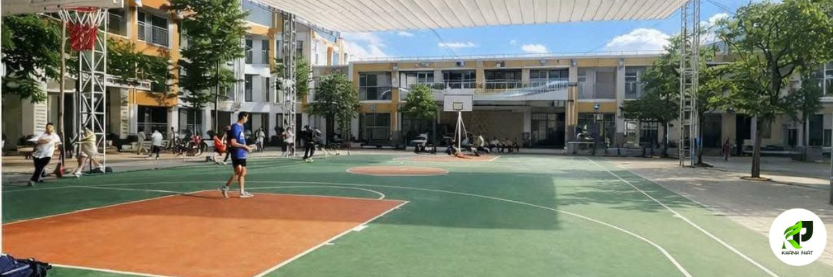 Nghiệm thu sân bóng rổ hoàn thiện